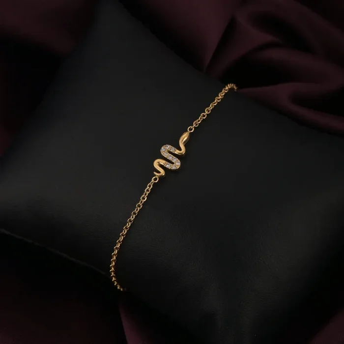 Serpentine Charm Gold Bracelet