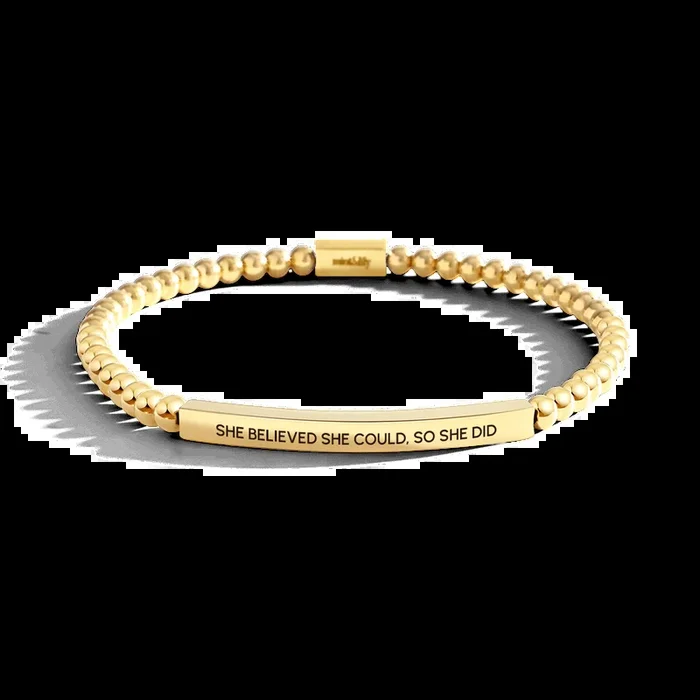 She Believed She Could, So She Did Beaded Inspire Bracelet
