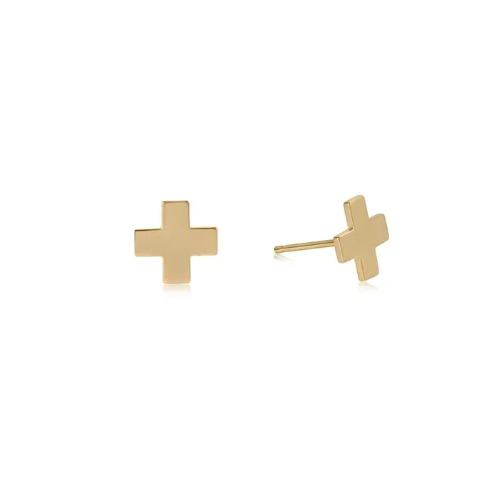 Signature Cross Stud – Gold