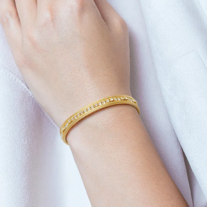 Silver 925 Gold Plated Clear Multiple Square CZ Bracelet – ECB007GP