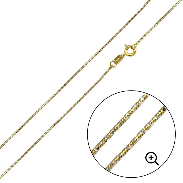Silver 925 Gold Plated Round Snake DC Chain 0.8mm – CH361 GP