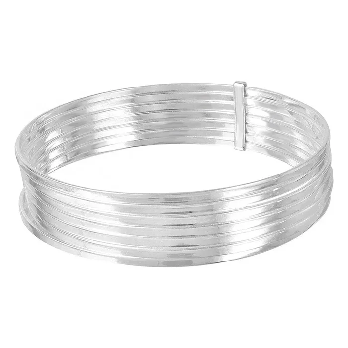 Silver 925 High Polished Plain Semanario Bangle Bracelet – BG125