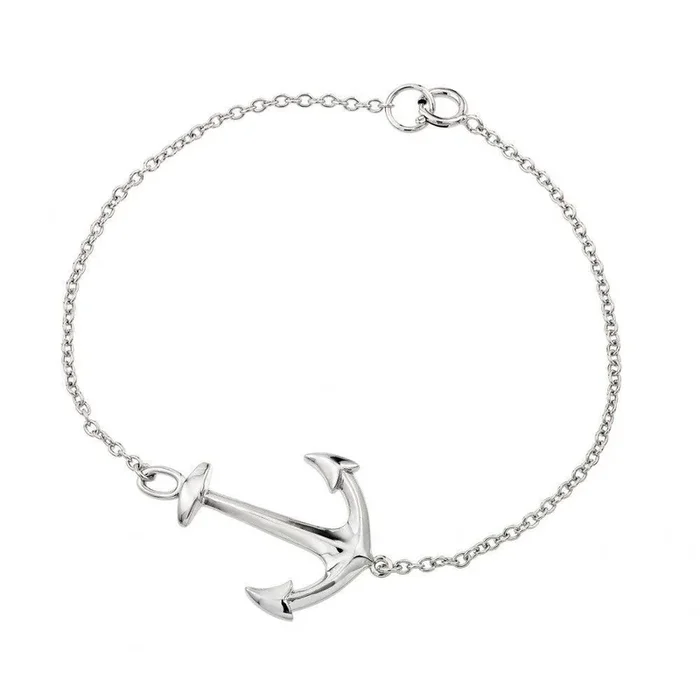 Silver 925 Rhodium Plated Anchor Bracelet – BGB00187