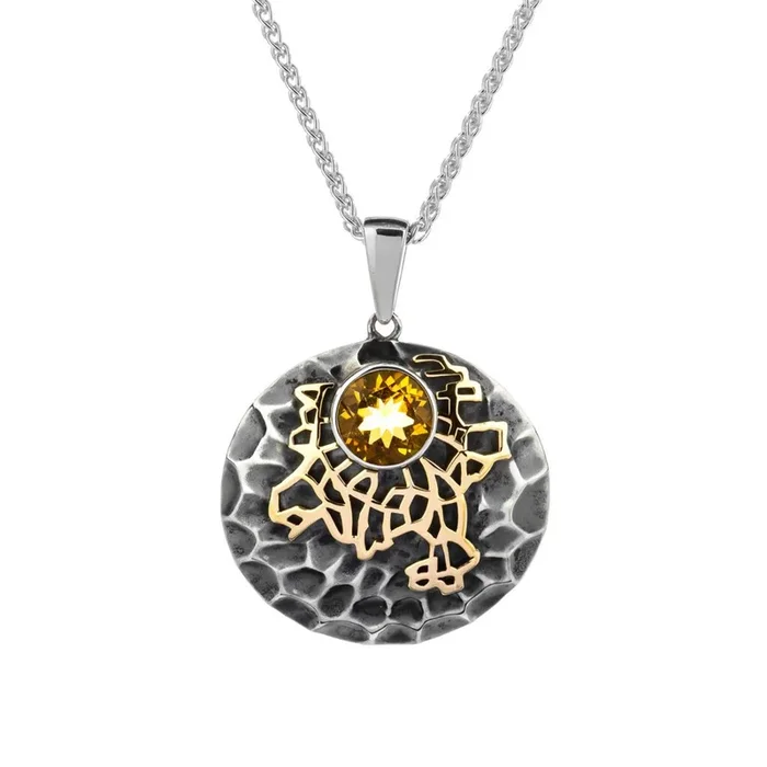 Silver and 10k Gold ‘Earth’ Element Pendant – Citrine