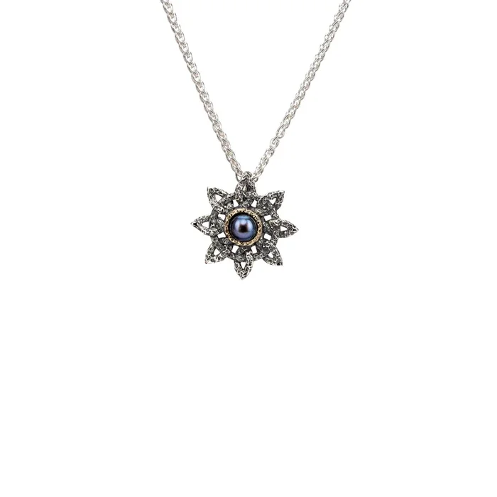 Silver and 10k Gold Aphrodite Sea Star Pendant – Peacock Fresh Water Pearl