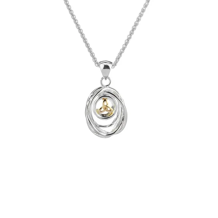 Silver and 10k Gold Celtic Cradle of Life Pendant Small