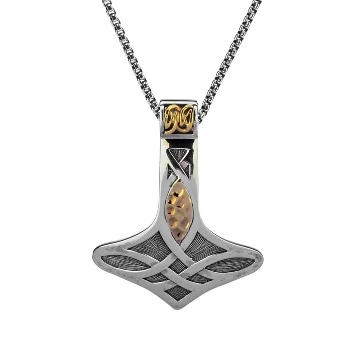 Silver and 10k Gold Thor’s Hammer Pendant