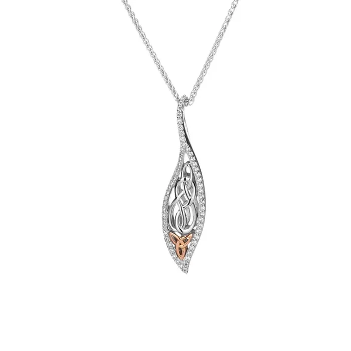 Silver and 10k Rose Gold Leaf Pendant