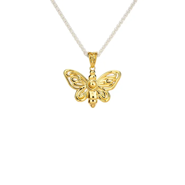 Silver and 18k Vermeil Reversible Butterfly Pendant