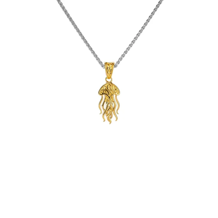 Silver and 18k Vermeil Reversible Jellyfish Pendant