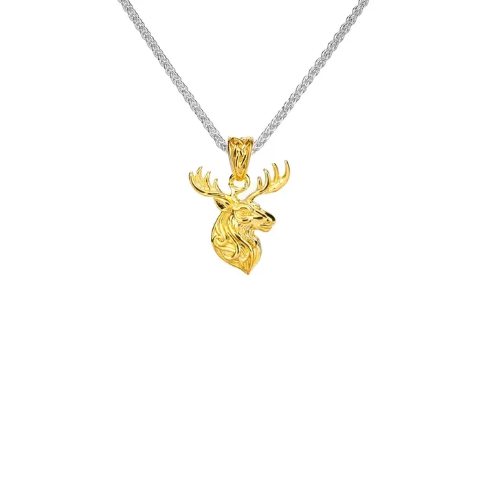 Silver and 18k Vermeil Reversible Moose Pendant