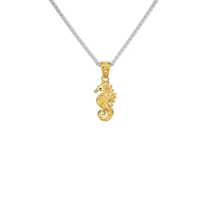 Silver and 18k Vermeil Reversible Seahorse Pendant