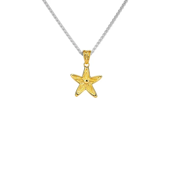 Silver and 18k Vermeil Reversible Starfish Pendant