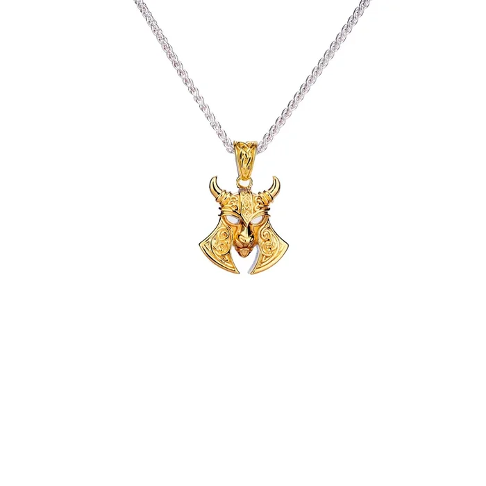 Silver and 18k Vermeil Reversible Viking Helmet Pendant