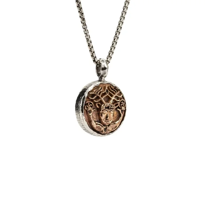 Silver and Bronze Cernunnos – God of the Wild- Ancient Celtic Coin Reversible Pendant