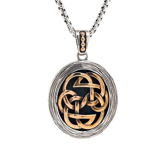 Silver and Bronze Path of Life Reversible Pendant