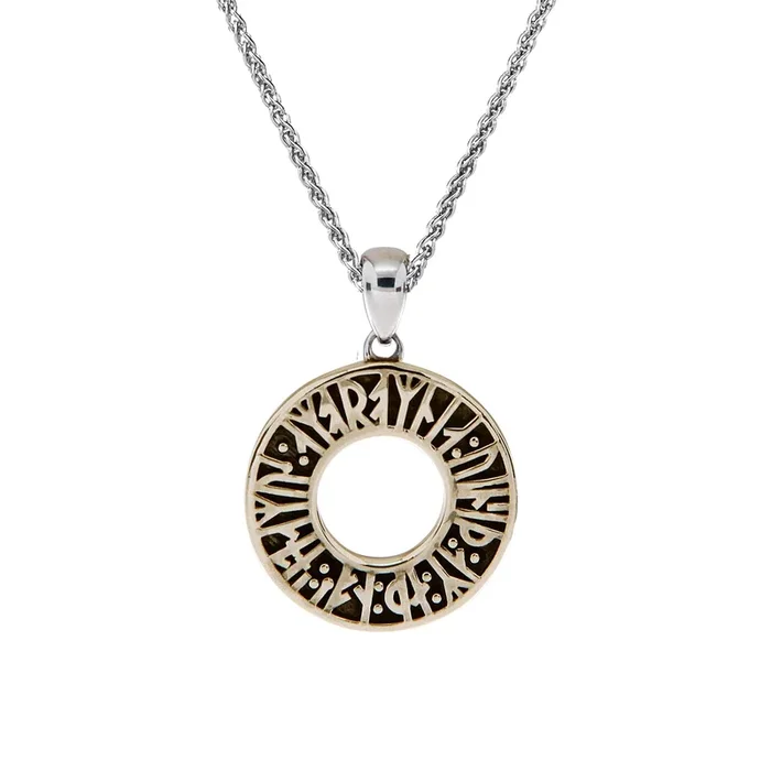 Silver and Gold Viking Rune Pendant ‘Love’