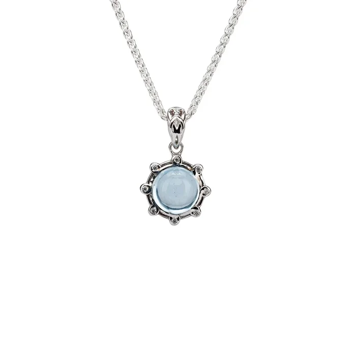 Silver Celestial Pendant – Blue Topaz