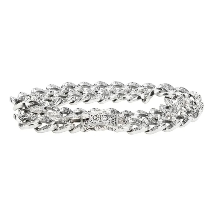Silver Celtic Knot Curb Link Chain