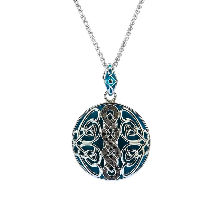 Silver Celtic Knotwork Reversible Pendant- Large