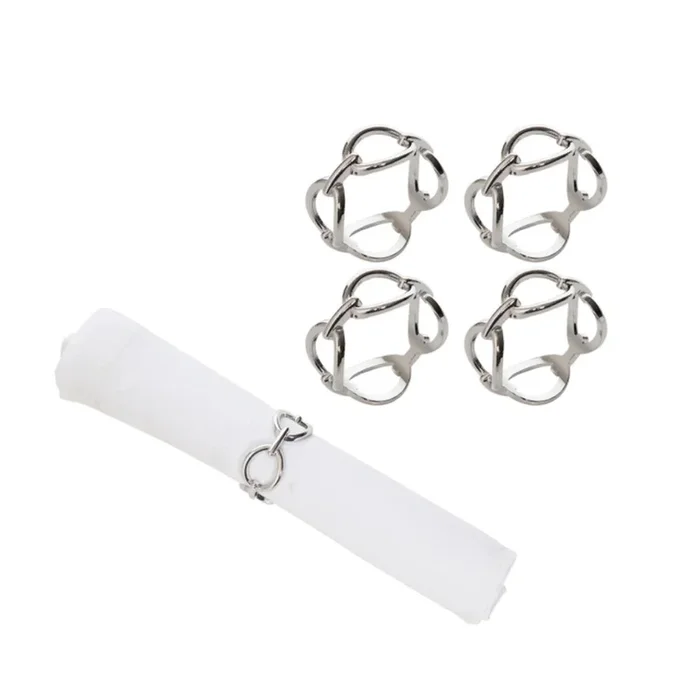 Silver Chain Link Napkin Ring – Set 4