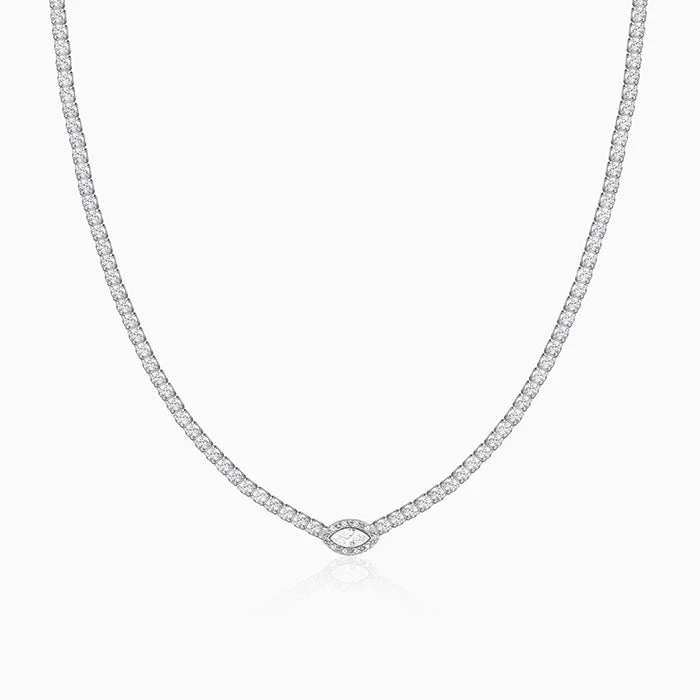 Silver Classic Tennis Necklace