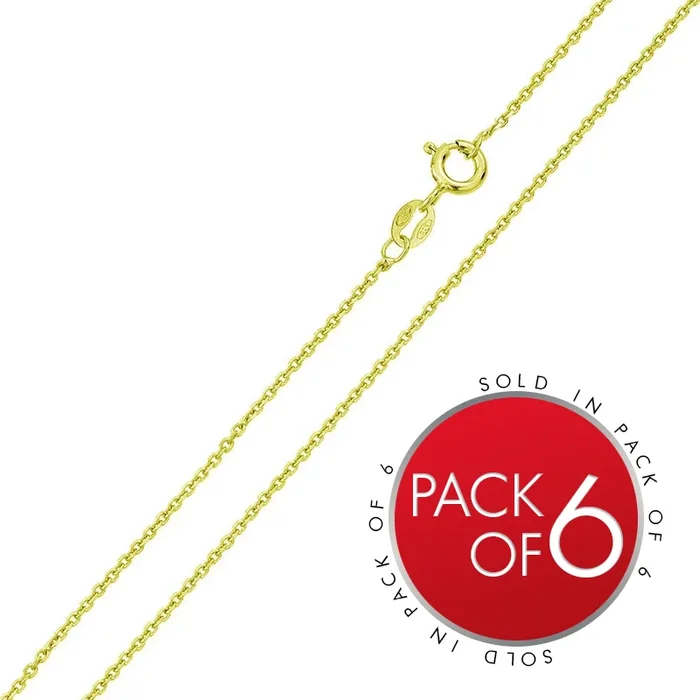 Silver Gold Plated Anchor 025 Chain 1mm – CH364C GP