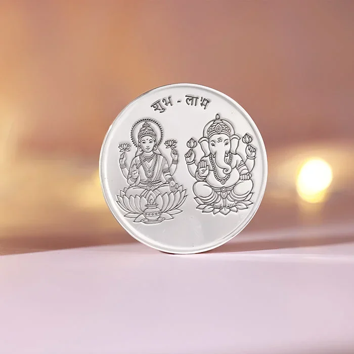Silver Laxmi & Ganpati Coin – (50g)