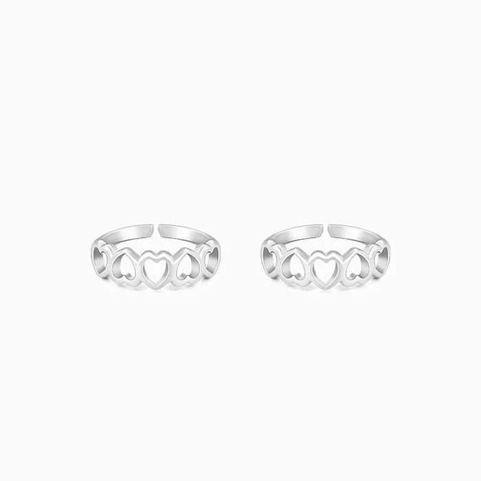 Silver Love’s Embrace Toe Rings
