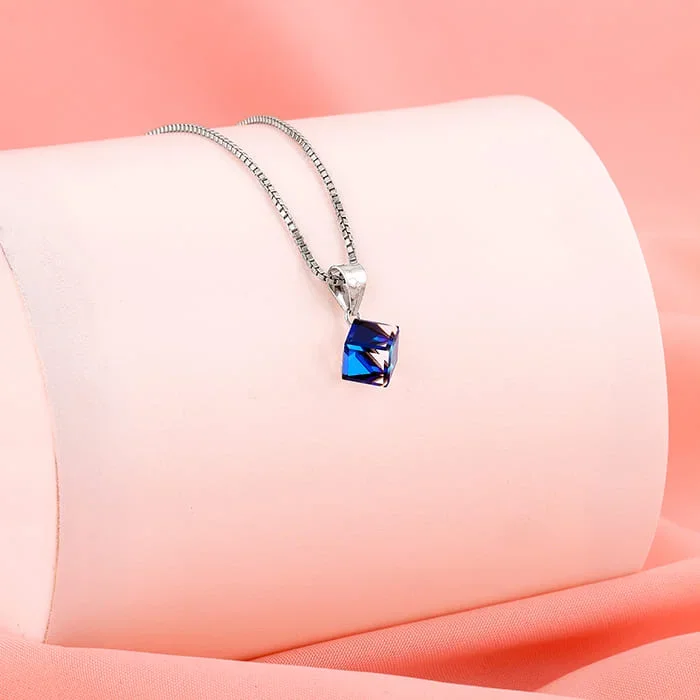 Silver Mystic Prism Pendant with Box Chain