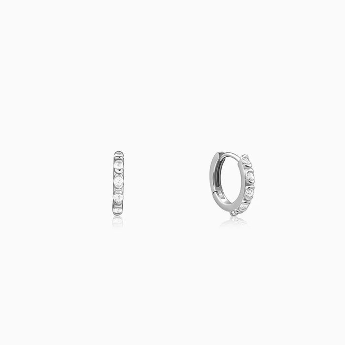 Silver Nyxie Hoop Ear Piercings