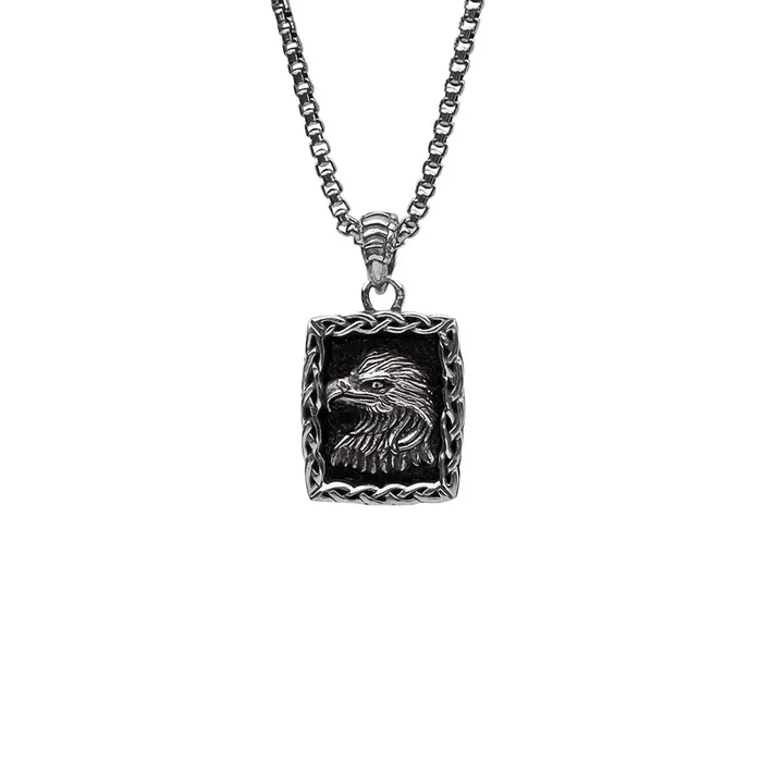 Silver or Silver and Bronze Eagle Pendant Small