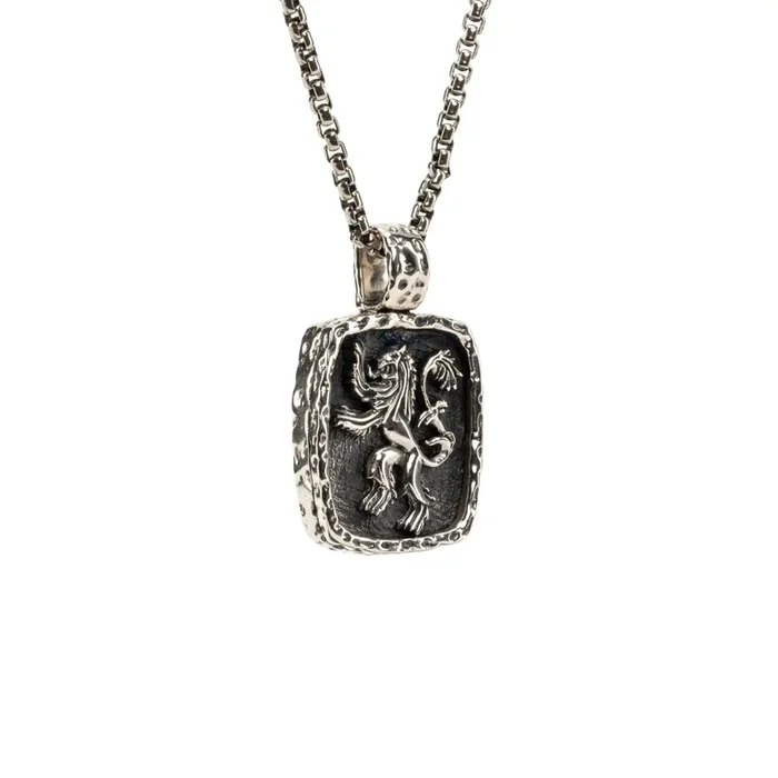 Silver or Silver and Bronze Lion Rampant Pendant Medium