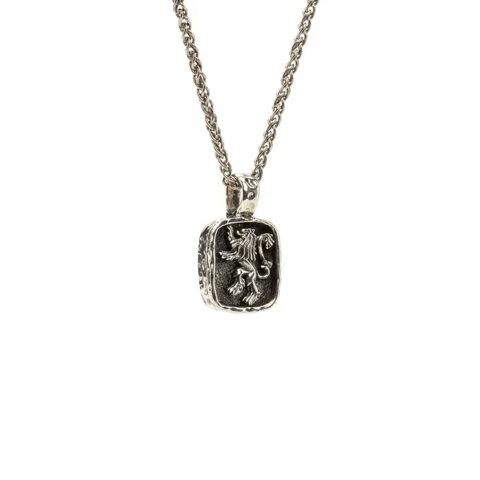 Silver or Silver and Bronze Lion Rampant Pendant Petite