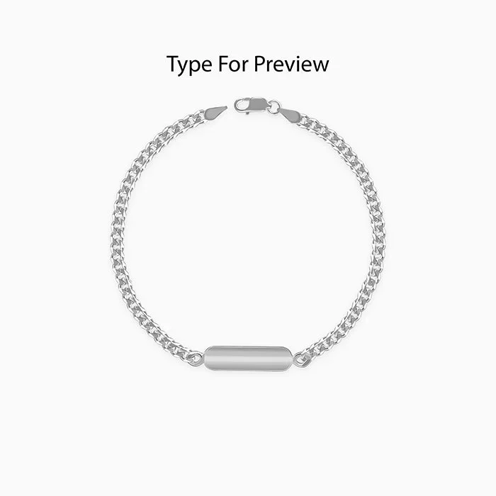 Silver Personalised Cuban Bracelet for Him