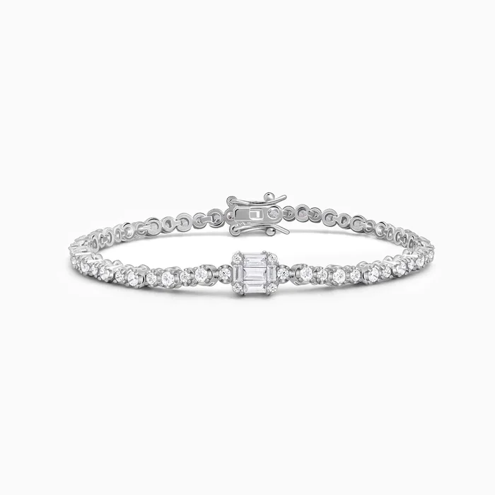 Silver Regal Halo Bracelet