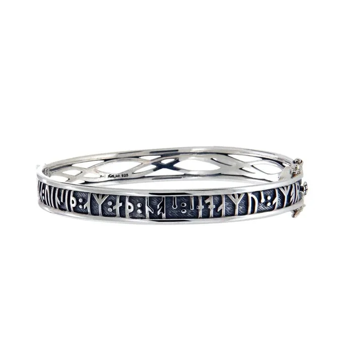 Silver Viking Rune Bangle ‘Love’