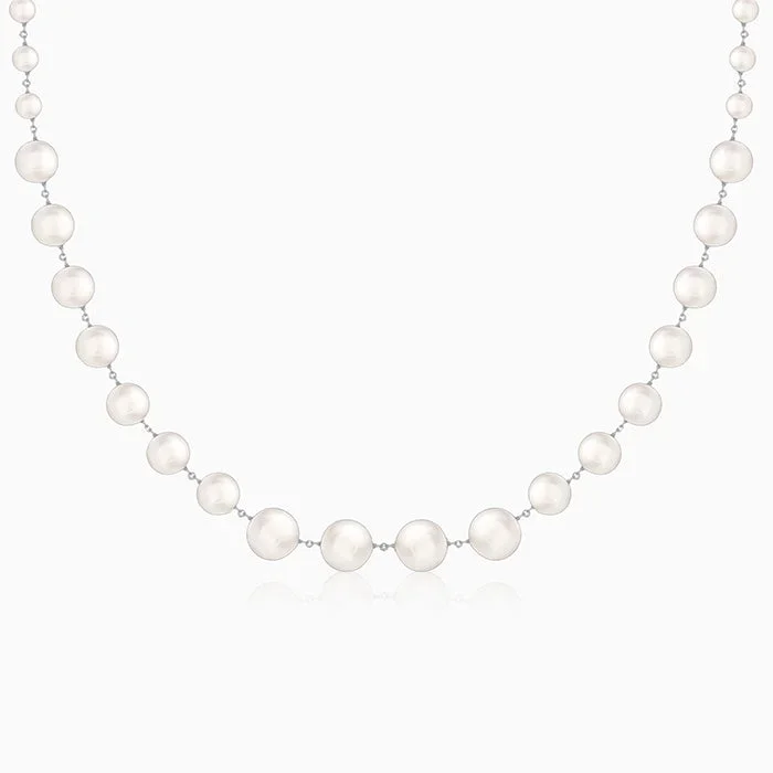 Silver White Pearl Necklace