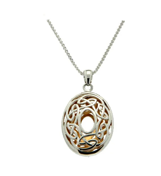 Silver with 22k Gold Gilding Window to the Soul Oval Pendant