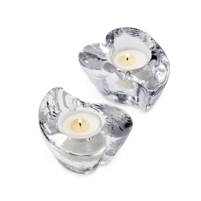 Simon Pearce Twist Heart Tealight Candleholders – Set of 2