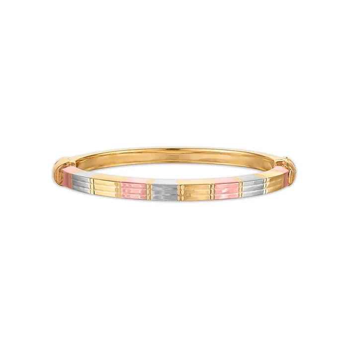 Simone I Smith 7-inch Tri-Color Bangle in 14KT Gold Plated Sterling Silver