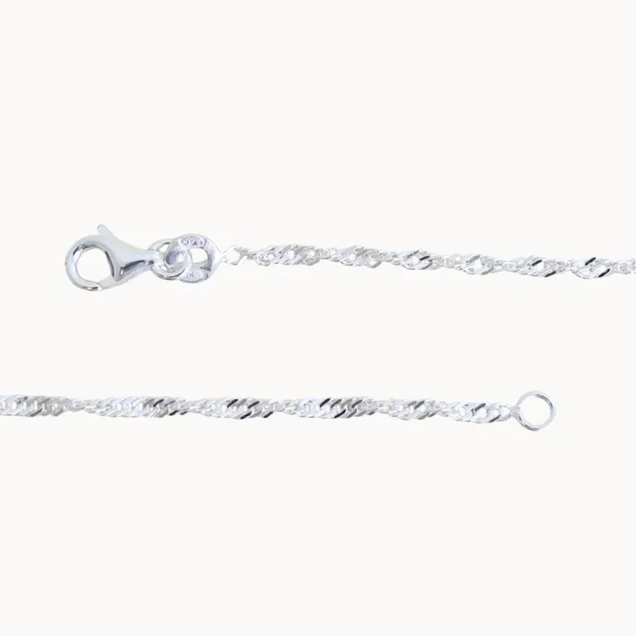 Singapore twisted chain sterling silver