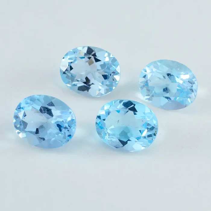 Sky Blue Topaz 1PC Chunky 12×16 MM Oval Faceted Blue Brilliant Semi Precious Loose Gems