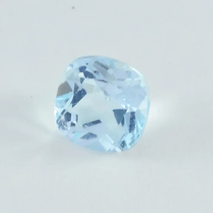 Sky Blue Topaz 1PC Chunky 15×15 MM Cushion Faceted Blue Superior Semi Precious Loose Gemstone