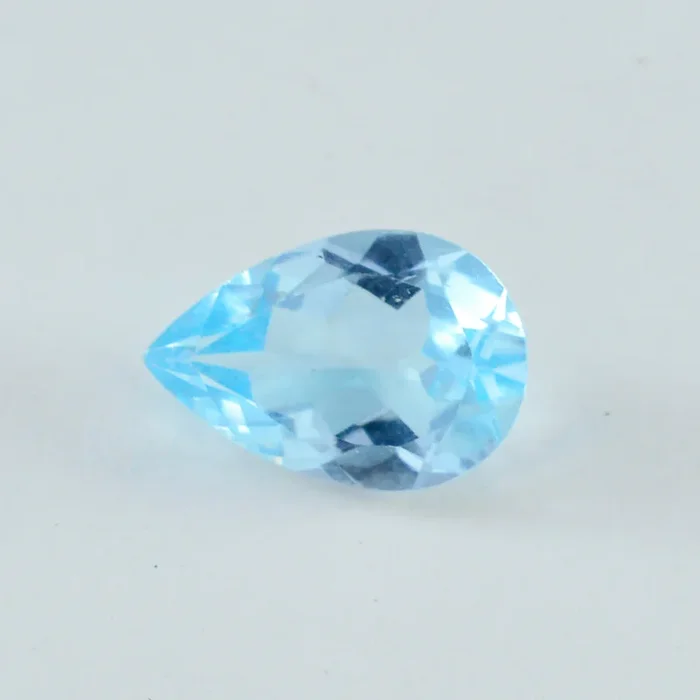Sky Blue Topaz 1PC Large 10×12 MM Pear Faceted Blue High-Quality Semi Precious Loose Gems