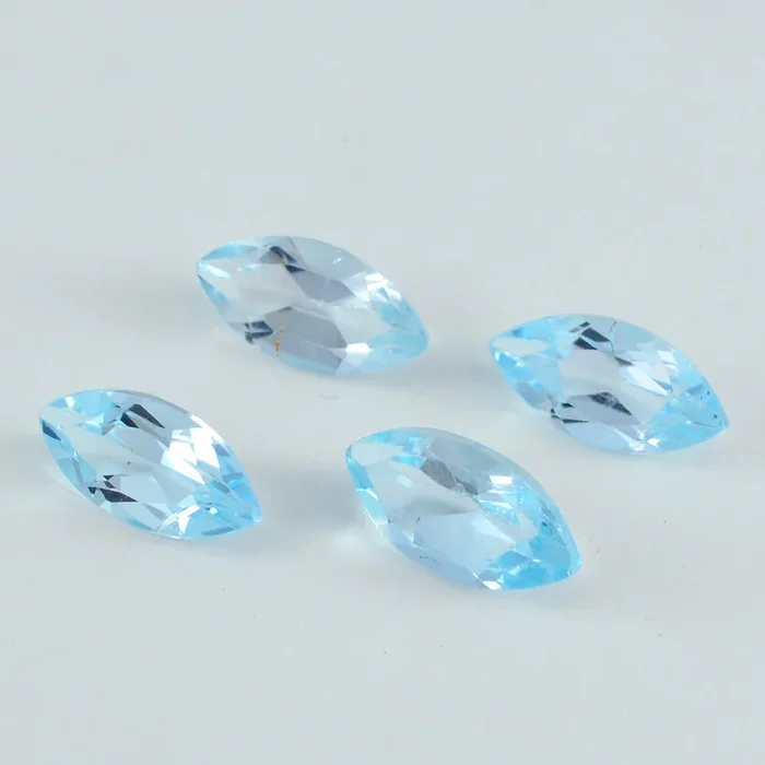 Sky Blue Topaz 1PC Large 8×16 MM Marquise Faceted Blue Fiery Semi Precious Gems