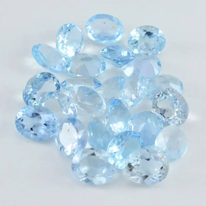 Sky Blue Topaz 1PC Large 9×11 MM Oval Faceted Blue Genuine Semi Precious Loose Gems