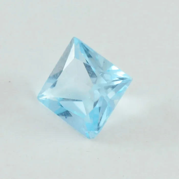 Sky Blue Topaz 1PC Small 7×7 MM Square Faceted Blue Splendid Semi Precious Loose Gemstone