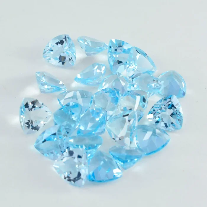 Sky Blue Topaz 1PC Small 7×7 MM Triangle Faceted Blue Splendid Semi Precious Loose Gemstone