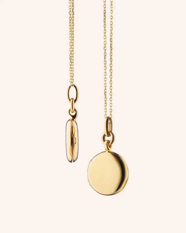 Slim Round “Nan” Gold Locket Necklace